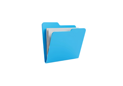 Folder Icon Isolated on Transparent PNG Background – Simple and Clean File Management Symbol, Ideal for File Organization, Digital Design, and User Interface Elements