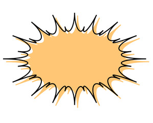 シンプルな線がずれた吹き出し　細長いギザギザした形