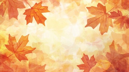 Watercolor autumn leaves background