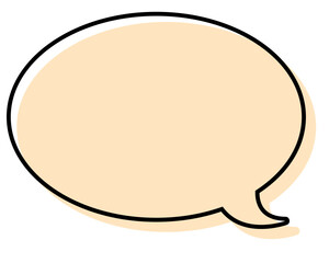 シンプルな線がずれた吹き出し　丸形