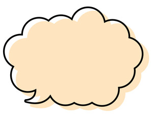 シンプルな線がずれた吹き出し　丸みのある雲形