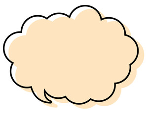 シンプルな線がずれた吹き出し　丸みのある雲形