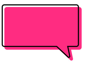 シンプルな線がずれた吹き出し　四角形