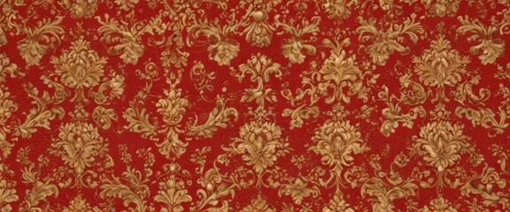 Red and gold damask, elegant intricate design, seamless repeat , repeat, fabric, red