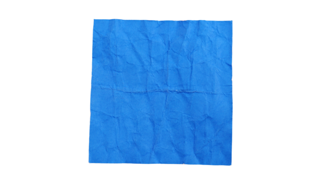 Blue paper sticker label in square shape isolated on transparent background - Powered by Adobe