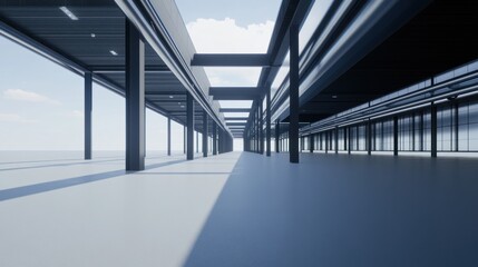 Obraz premium Modern industrial interior with metal structure