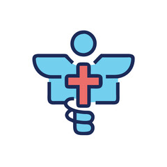 Obraz premium medical symbol on blue background