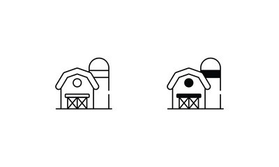 Farmhouse  icons set vector stock illustration