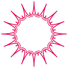 シンプルなカラー線の吹き出し　ギザギザした形