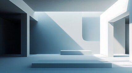 Sunlit Modern Minimalist Interior.