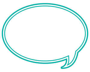 シンプルなカラー線の吹き出し　丸形