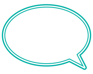 シンプルなカラー線の吹き出し　丸形