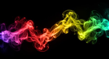 Fototapeta premium Abstract Colorful Smoke Design On Black Background