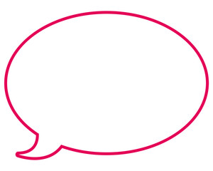 Fototapeta premium シンプルなカラー線の吹き出し 丸形