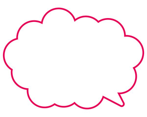 シンプルなカラー線の吹き出し　丸みのある雲形