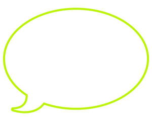 シンプルなカラー線の吹き出し　丸形