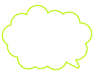 シンプルなカラー線の吹き出し　丸みのある雲形