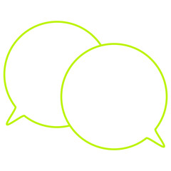 シンプルなカラー線の吹き出し　重なる会話