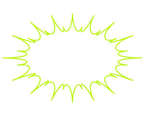 シンプルなカラー線の吹き出し　細長いギザギザした形