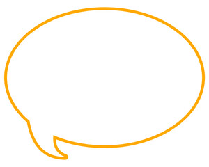 シンプルなカラー線の吹き出し　丸形