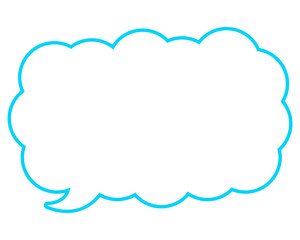 シンプルなカラー線の吹き出し　細長い雲形