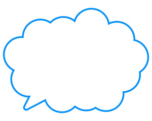 シンプルなカラー線の吹き出し　丸みのある雲形