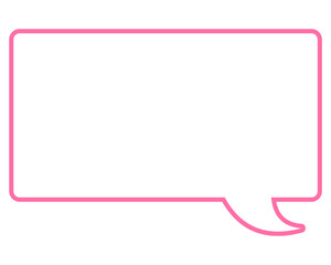 シンプルなカラー線の吹き出し　四角形