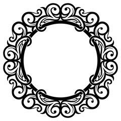 Illustration vectDecorative frame Elegant vector element for design in Eastern style, place for text. Floral black border. Lace illustration for invitations and greeting cards, laser cuor eps file....