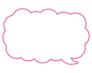 シンプルなカラー線の吹き出し　細長い雲形