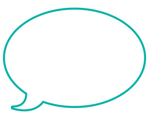 シンプルなカラー線の吹き出し　丸形