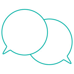 シンプルなカラー線の吹き出し　重なる会話