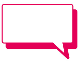 シンプルなカラー線の吹き出し　四角形