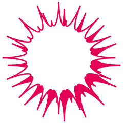 シンプルなカラー線の吹き出し　ギザギザした形