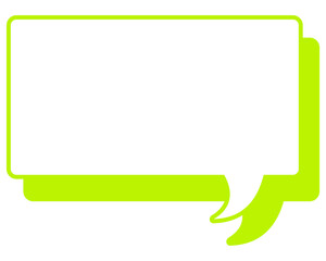 シンプルなカラー線の吹き出し　四角形