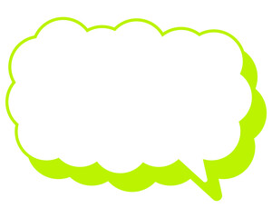 シンプルなカラー線の吹き出し　細長い雲形