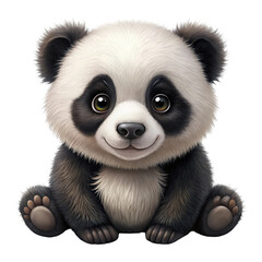 Fototapeta premium Adorable panda on white background Create a unique and original composition that does not closely resemble existing&nbsp;stock&nbsp;Images