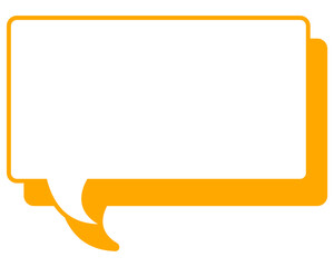 シンプルなカラー線の吹き出し　四角形