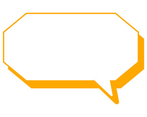 シンプルなカラー線の吹き出し　細長い八角形