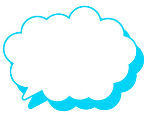 シンプルなカラー線の吹き出し　丸みのある雲形