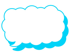 シンプルなカラー線の吹き出し　細長い雲形