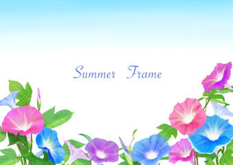 青空とあさがおのフレーム