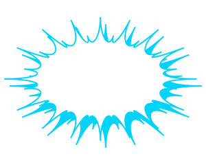 シンプルなカラー線の吹き出し　細長いギザギザした形