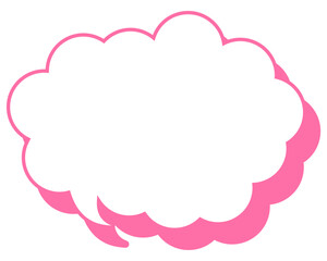 シンプルなカラー線の吹き出し　丸みのある雲形