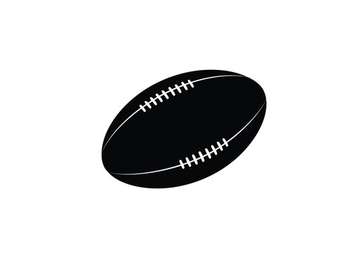 Afl ball silhouette. This image shows a silhouette of a person parachuting with a fully deployed parachute canopy, featuring the parachute lines and harness. Vector clipart illustration design.