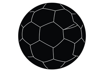 Obraz premium Football ball silhouette. This image shows a silhouette of a person parachuting with a fully deployed canopy, holding the parachute cords for control. Vector clipart illustration design.