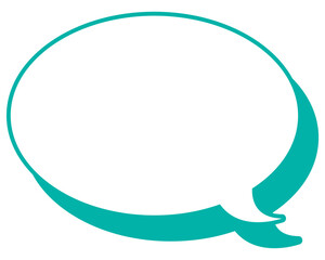 シンプルなカラー線の吹き出し　丸形