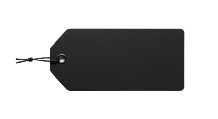 Sophisticated black tag with string tie