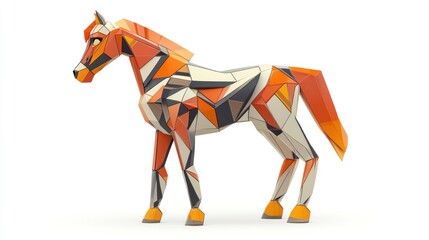 Obraz premium Geometric horse illustration