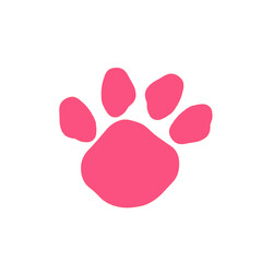 動物足跡　変形ピンク　グラフィック素材