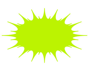 シンプルなカラーの吹き出し　細長いギザギザした形